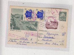 ROMANIA 1956 Registered   Postal Stationery To Germany - Covers & Documents