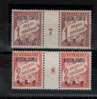 Moyen - Congo _ 2 Millésimes  Taxe A.E.F_ (1927 / 28 ) N° 9 /10 Neufs - Nuovi