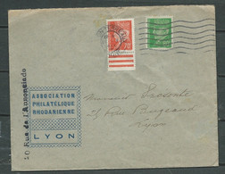 LSC Affranchie Yvert N°  511 + 513  Obli Cachet Bureau  Lyon-Terreaux 11-101943 Rmab 1107 - Guerre De 1939-45