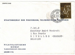 Enveloppe De Sttatsbedrij Der Posterijen, Telegrafie En Telefonie Vers Nivelles - Autres & Non Classés