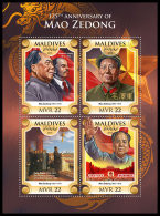 MALDIVES 2018 MNH** Mao Zedong V. Lenin D. Xiwen M/S - OFFICIAL ISSUE - DH1826 - Mao Tse-Tung