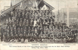 JERSEY " ENTENTE CORDIALE " THE UNITED BANDS OF THE 47th LINE REGIMENT OF FRANCE SURREYS 47e REGIMENT 1906 GUERRE WAR - Autres & Non Classés