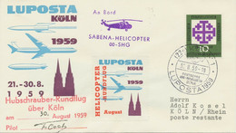 BUNDESREPUBLIK 1959 LUPOSTA KÖLN SABENA HUBSCHRAUBERSONDERFLUG - Briefe U. Dokumente