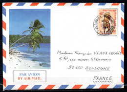 POLYNESIE. N°229 De 1985 Sur Enveloppe Illustrée Ayant Circulé. Tiki. - Covers & Documents