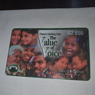 Belize-(BZ-DIG-PRE-?)-(18)-the Value Of Voice-(BZ-$50)-(487-256-5386)-used Card+1card Prepiad/gift Free - Belize