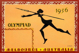 Jeux Olympiques Melbourne 1956 * CPA Sport * Olympiad Lancer De Javelot * Athlétisme * Illustrateur S. Rujko * Australia - Juegos Olímpicos