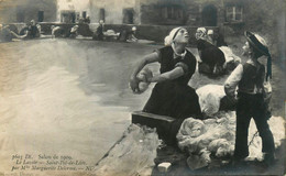 St Pol De Léon * Carte Photo * Le Lavoir * Laveuses Lavandières Blanchisseuses * Par Marguerite Delorme Salon 1909 - Saint-Pol-de-Léon