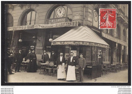 CPA 75 Carte Photo Devanture De Café Place Saint Michel - District 06