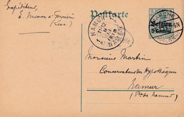 Carte Entier Postal Marche Cachet Censure Militaire Luttich - Occupation Allemande