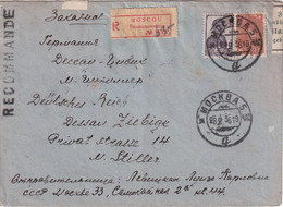 URSS  1936 LETTRE RECOMMANDEE DE MOSCOU  AVEC CACHET ARRIVEE DESSAU - Covers & Documents