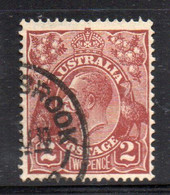 XP3625 - AUSTRALIA 1926 , SG 2d N. 98 Usato Dent 13 1/2 X 12 1/2. W 7 - Oblitérés