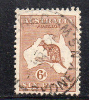 XP3573 - AUSTRALIA 1929 , 6d Usato SG N. 107  Dent 12 . W7 (2380) - Oblitérés