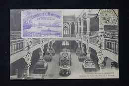 FRANCE - Vignette De L 'Exposition Maritime De Bordeaux Sur Carte Postale En 1907 - L 90736 - Covers & Documents