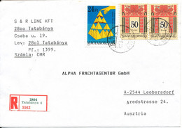 Hungary Registered Cover Sent To Austria Tatabanya 23-9-1996 - Covers & Documents