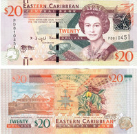 Eastern Caribbean States 20 Dollars 2015 UNC - East Carribeans