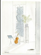 ILLUSTRATEUR Jean Jacques Sempé, Musique 1987 'le Chat De La Violoncelliste' - Dessin Femme Qui Joue Du Violoncelle - Sempé