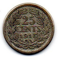 Pays Bas -  25 Cents 1913 TB - 25 Cent