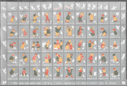 Denmark; Christmas Seals. Full Sheet 1954   MNH** - Hojas Completas