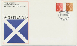 GB REGIONALS SCOTLAND 1976 Machin 10 P + 11 P Superb Ill. FDC Rare "LONDON.W.C." - Ecosse