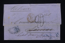 INDE ANGLAISE - Lettre De Calcutta Pour La France En 1870 , Voir Cachets Au Verso - L 90879 - 1858-79 Kolonie Van De Kroon