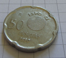 50 Peseta Umlaufmünze Expo 1992 Spanien Juan Carlos - 50 Pesetas