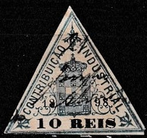 Revenue / Fiscaux / Fiscal, Portugal -|- Contribuição Industrial 1898 / 10 Rs. - Margem Fina - Oblitérés