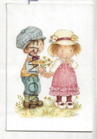Couple D'enfants, Bouquet De Fleurs . Signée Coni. 1987 - Peyk, Hilla