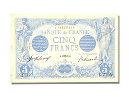 Billet, France, 5 Francs, 5 F 1912-1917 ''Bleu'', 1915, 1915-08-09, SUP+ - 5 F 1912-1917 ''Bleu''