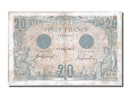 Billet, France, 20 Francs, 20 F 1905-1913 ''Bleu'', 1912, 1912-10-04, TTB+ - 20 F 1905-1913 ''Bleu''