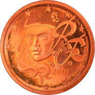 Monnaie, France, 2 Euro Cent, 2001, Paris, Proof, FDC, Copper Plated Steel - Probedrucke