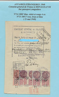 FISCAUX  FRANCE/ MONACO 1948 CONSULAT DE FRANCE AFF ETRANGERES N°14 100F Lilas, Violet Et Rouge 4 Ex N°15 500F Rose - Fiscaux