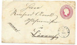 Baden Muellheim To Loerrach 1867 With Train Cancel Heidelberg-Basel And Arrival Cancel On Back - Entiers Postaux