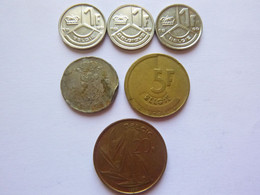 Lot De 6 - Belgique Belgie - 1 Franc 1989 (x3) - 1 Franc 1952 - 5 Francs 1986 - 20 Francs 1993 - Pièce Monnaie Coin - Non Classés