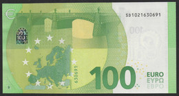 100 EURO ITALIA SD S003  "02" - DRAGHI  UNC - 100 Euro