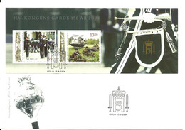 Norway 2006 HM Kings Guards 150 Years Anniversary,  Mi Bloc 32   FDC - Lettres & Documents