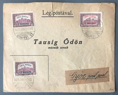 Hongrie Poste Aérienne N°3, 4 Et 5 Sur Enveloppe De Budapest à GYOP 1921 - (B3922) - Covers & Documents