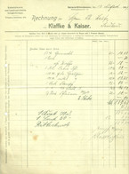 WUPPERTAL Barmen Rittershausen Rechnung 1909 " Klaffke & KaiserKolonialwaren Salzniederlage Landesprodukte " - Lebensmittel
