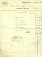 WUPPERTAL Barmen Rittershausen Rechnung 1909 " Klaffke & KaiserKolonialwaren Salzniederlage Landesprodukte " - Alimentos