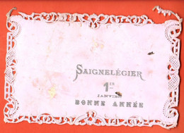 ZLG-08 RARE Fantaisie, Saignelégier 1er Janvier. Bonne Année. Dentelée.Saignelégier 1903 Pour Vacheries Des Breuleux - Les Breuleux