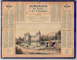 CALENDRIER GF 1924 - Chasse à Courre Au Château De Trécesson Morbihan, Imprimeur Oberthur Rennes - Big : 1921-40