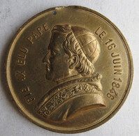 Vatican Medaille Papale. Medaglia Pio IX - Pie IX. Elu Pape Le 16 Juin 1846. Mort à Rome Le 7 Juillet 1878 - Royal/Of Nobility
