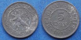 BELGIUM - 5 Centimes 1915 KM# 80 WWI German Occupation Zinc - Edelweiss Coins - Zonder Classificatie