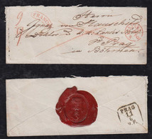 Poland 1862 Cover WARSZAWA To PRAHA Czechia Red FRANCO Postmark + Taxed - ...-1860 Prefilatelia