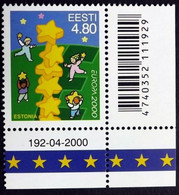 Estland / Estonia / Estonie Europa Cept 2000 Stamp Mi 371 Children Games MNH + CORNER -4 - 2000
