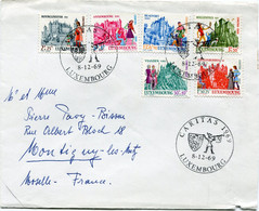 LUXEMBOURG LETTRE DEPART CARITAS 1969  8-12-69 LUXEMBOURG POUR LA FRANCE - Autres & Non Classés