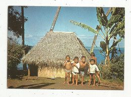 JC , G , Cp,  Polynésie Française , TAHITI , Petits Tahitiens Posant Devant Une Case De Pêcheur, Vierge - Polynésie Française