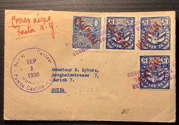 Honduras 1929 á 1930 Issue PUERTO CASTILLO "correo Aéro Asta N.Y" Air Mail Cover > Zürich Schweiz (Flugpost Brief Lettre - Honduras