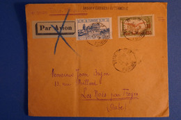 C TUNISIE TRES BELLE LETTRE 1931 PAR AVION POUR TROYES+ AFFRANCHISSEMENT INTERESSANT - Luftpost