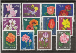 POLOGNE - FLEURS - N° 1394 A 1405 - NEUF SANS CHARNIERE. - COTE : 8 ,00 € - ANNEE 1964 - Unused Stamps