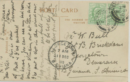 GB 1910 EVII ½ D (2x) Superb RP  „DEVONPORT" "GEORGETOWN" BRITISH GUIANA RRR!! - Storia Postale